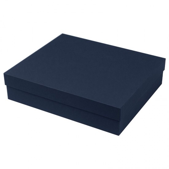Коробка подарочная Solution Superior Alfa Soft Touch, 33,3*28,2*8 см, цвет темно-синий, черный ложемент (под индивидуальную вырубку)
