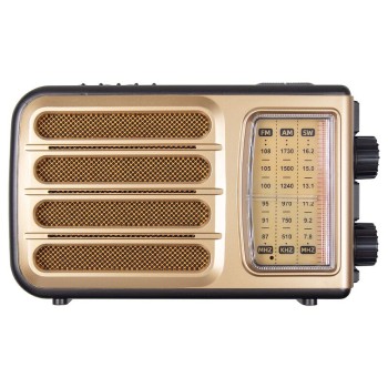Ретро радио Heritage Melody,  Bluetooth, AM/FM/SW, LED-подсветкой, USB, TF и MP3-плеером, цвет светло-коричневый