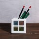 Часы настольные Viva Cube с подставкой для ручек и телефона, календарем, термометром, будильником, с ж/к дисплеем, белые