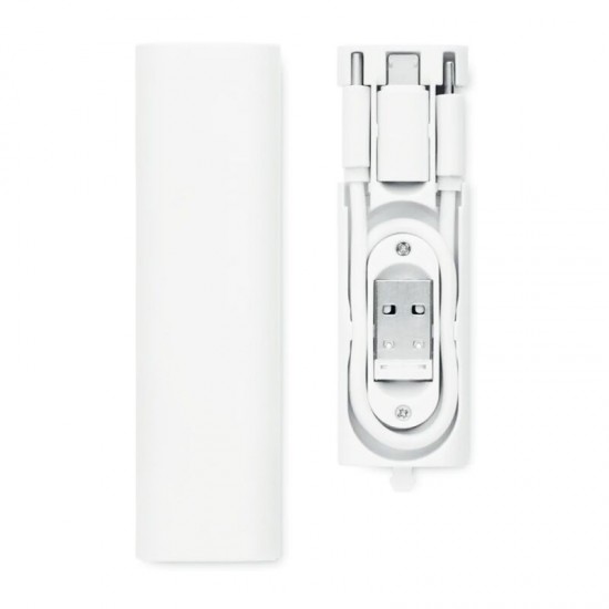 Кабель зарядный выдвижной USB Solid Line  60W 3-в-1 на Lightning, Micro-USB, Type-C «U50» 2,4 A, Quick Charge в пластиковом футляре, белый