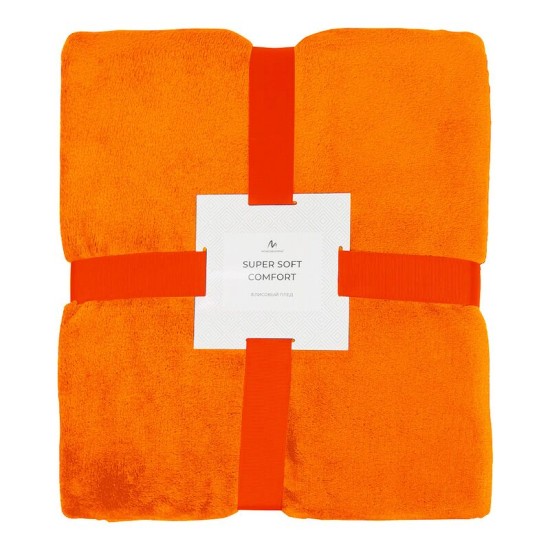 Плед мягкий флисовый Super Soft  Comfort Travel, 125*170 см, оранжевый