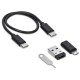 Кабель зарядный выдвижной USB Solid Line  60W 3-в-1 на Lightning, Micro-USB, Type-C «U50» 2,4 A, Quick Charge в пластиковом футляре, черный