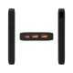 Внешний аккумулятор (powerbank)  «WeCharge Soft Touch»,  10 000 mAH, Power Delivery (PD) 25.5W, со светящимся логотипом после гравировки, c цифровым дисплеем для контроля заряда, черный