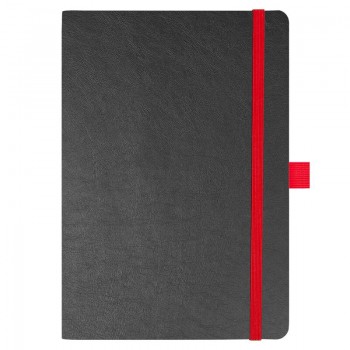 Блокнот Flexy Forest Urban Soft leather  А5, недатированный, с резинкой и петлей для ручки, в гибкой обложке, черно-красный