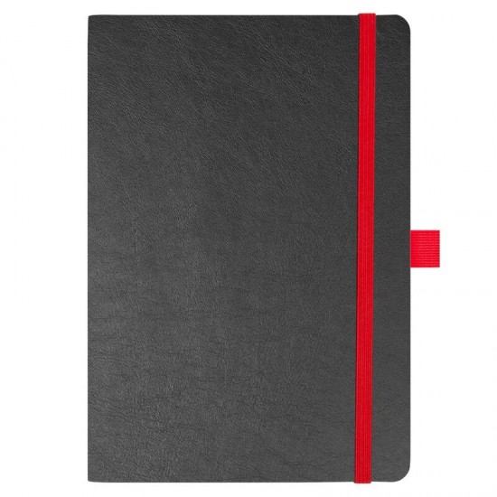 Блокнот Flexy Forest Urban Soft leather  А5, недатированный, с резинкой и петлей для ручки, в гибкой обложке, черно-красный