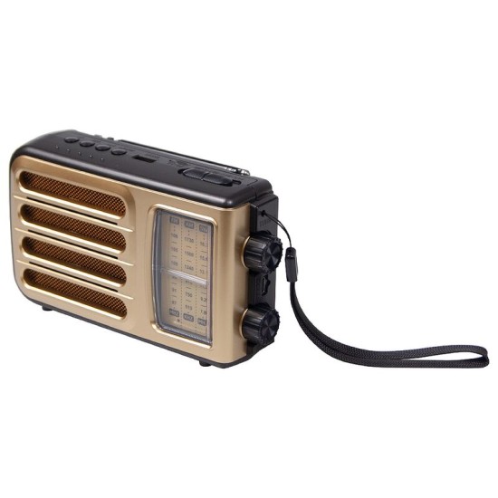 Ретро радио Heritage Melody,  Bluetooth, AM/FM/SW, LED-подсветкой, USB, TF и MP3-плеером, цвет светло-коричневый
