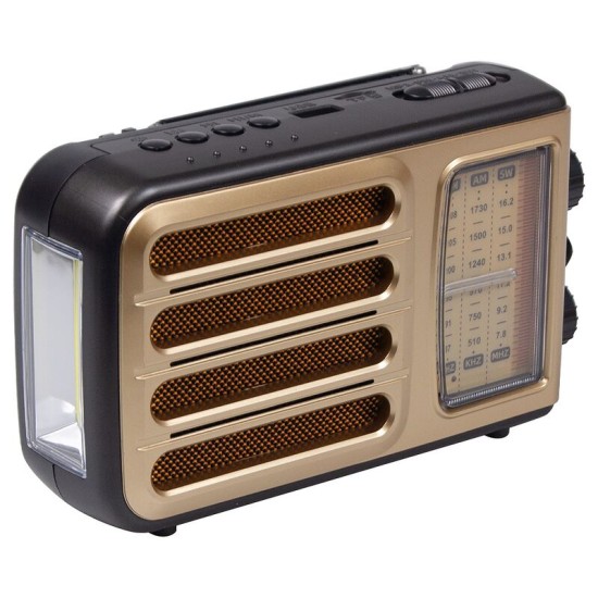 Ретро радио Heritage Melody,  Bluetooth, AM/FM/SW, LED-подсветкой, USB, TF и MP3-плеером, цвет светло-коричневый