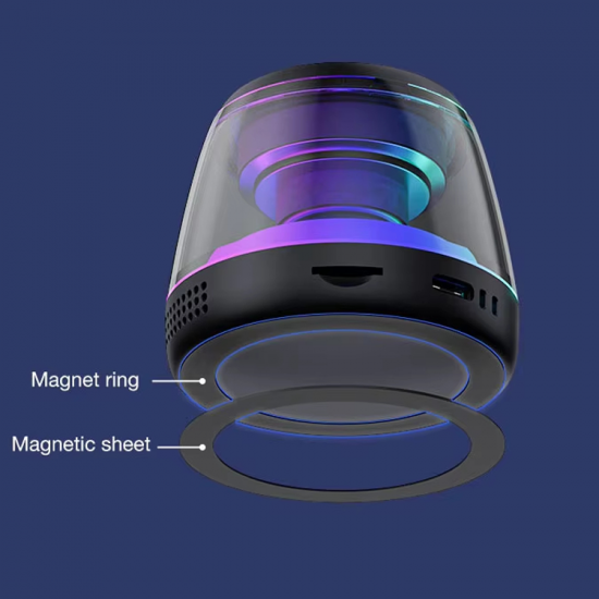 Колонка беспроводная MyTone Light  Magnet Sound, со светомузыкой, черная
