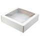 Коробка крафтовая белая с окошком, размер 30*30*8 см, самосборная