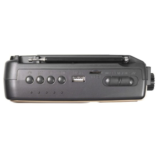 Ретро радио Heritage Melody,  Bluetooth, AM/FM/SW, LED-подсветкой, USB, TF и MP3-плеером, цвет светло-коричневый
