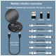 Кабель зарядный выдвижной USB Light Sound  60W 3-в-1 на Lightning, Micro-USB, Type-C «U50» 2,4 A, Quick Charge в пластиковом футляре, черный