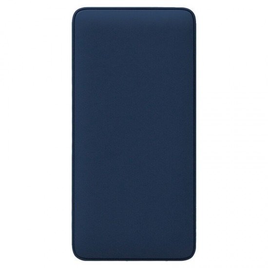 Внешний аккумулятор (powerbank)  «WeCharge Soft Touch»,  10 000 mAH, Power Delivery (PD) 25.5W, со светящимся логотипом после гравировки, c цифровым дисплеем для контроля заряда, темно-синий