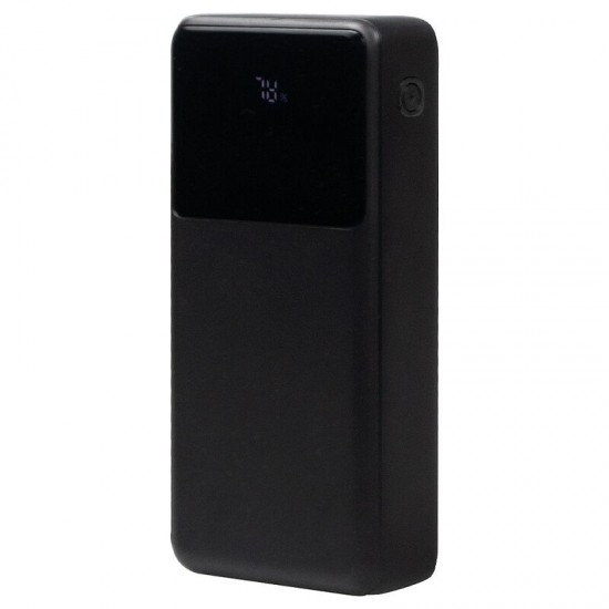 Внешний аккумулятор (powerbank) «Stream 20», 20 000 mAH, с двумя зарядными шнурами,  22,5W (Ватт)  super fast charge, Power Delivery (PD) 25.5W (dfnn), c цифровым дисплеем для контроля заряда, черный