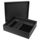 Коробка подарочная Solution Superior Alfa Soft Touch  под ежедневник, ручку и термос, 33,3*28,2*8 см, цвет черный, черный ложемент (с вырубленным ложементом)