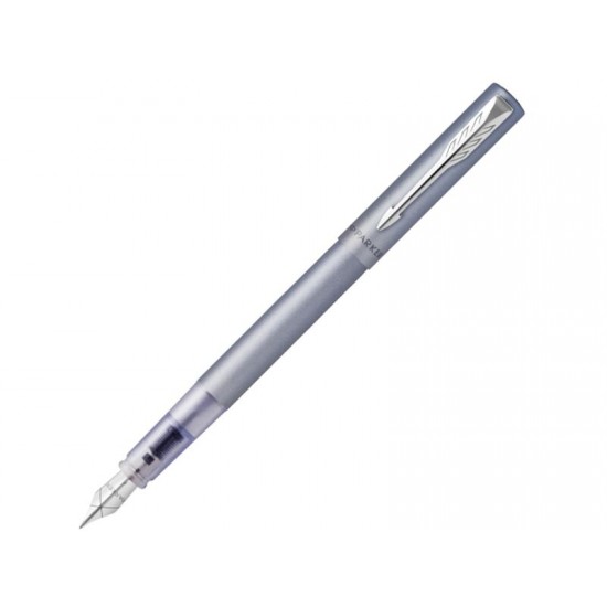 Перьевая ручка Parker Vector XL Silver Blue CT, цвет чернил blue, перо: F/M, в подарочной упаковке.