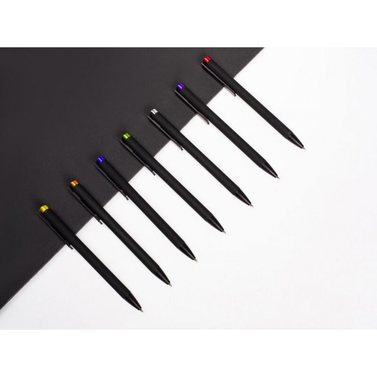 Ручка металлическая шариковая Taper Metal софт-тач с цветным зеркальным слоем, черный с фиолетовым