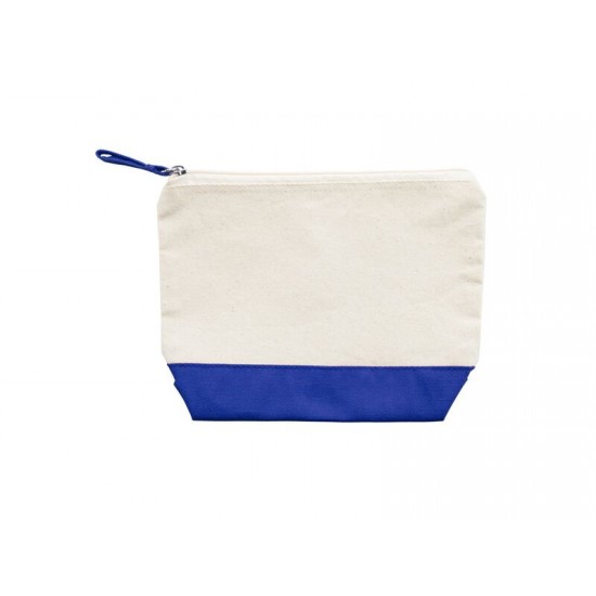 Косметичка DOEL из хлопка плотностью 280 г/м2, бежевый/синий