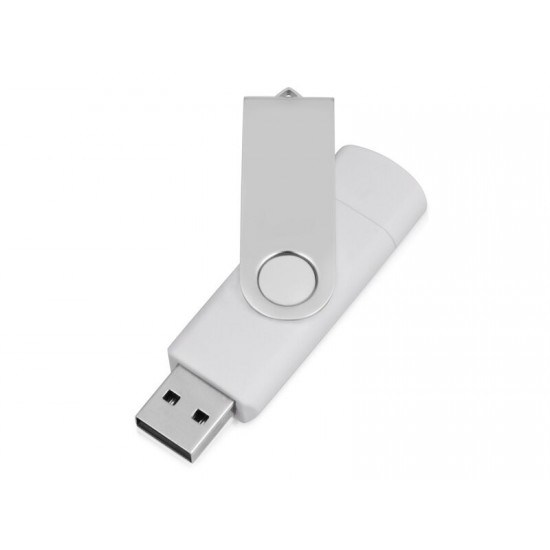 USB/micro USB-флешка 2.0 на 16 Гб Квебек OTG, белый