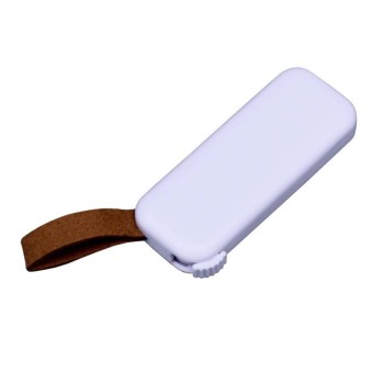 USB-флешка промо на 4 Гб прямоугольной формы, выдвижной механизм, белый