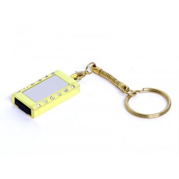 USB-флешка на 8 Гб в виде Кулона с кристаллами, мини чип, золотой