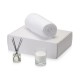 Подарочный набор White light 2.0 с пледом, диффузором, насыпной свечой