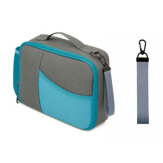 Изотермическая сумка-холодильник Breeze New для ланч-бокса, серый/голубой + ремувка