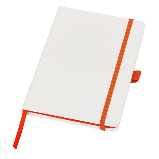 Блокнот ColorNote White, твердая обложка A5, 80 листов, белый и оранжевый
