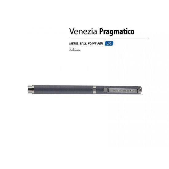 Ручка металлическая шариковая Venezia Pragmatico софт-тач, серый