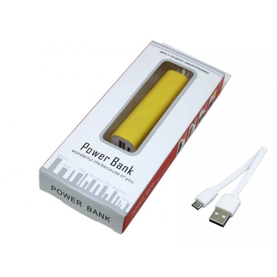 PB030 Универсальное зарядное устройство power bank  прямоугольной формы. 2200MAH. Желтый