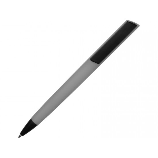 Ручка пластиковая soft-touch шариковая Taper, серый/черный