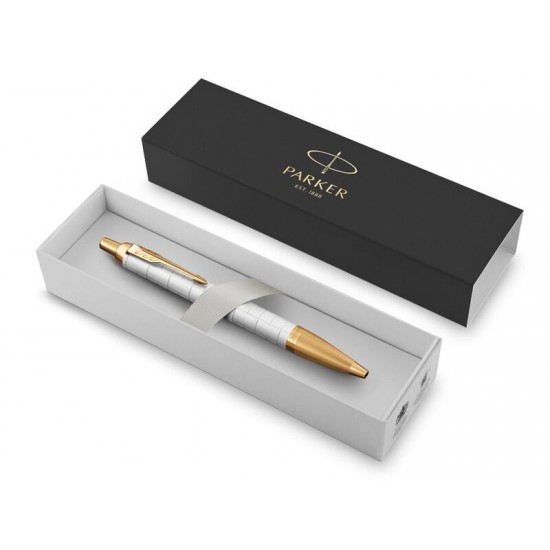 Шариковая ручка Parker IM Premium K318  Pearl GT, стержень: M, цвет чернил: blue, в подарочной упаковке.