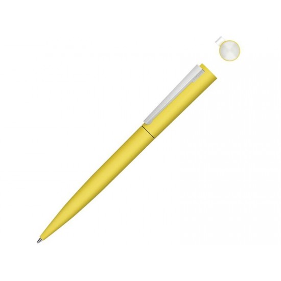 Металлическая шариковая ручка soft touch Brush gum, желтый