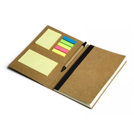 Блокнот с ручкой и набором стикеров А5 Write and stick, черный