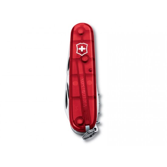 Нож перочинный VICTORINOX Spartan, 91 мм, 12 функций, полупрозрачный красный