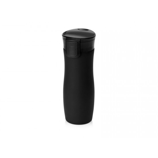 Вакуумная термокружка с кнопкой Streamline, Waterline, soft-touch, черный