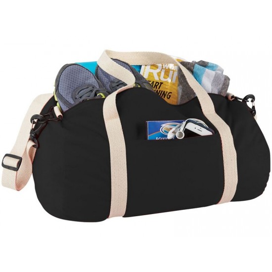 Хлопковая сумка Barrel Duffel, черный/бежевый