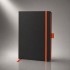 Блокнот ColorNote Black, твердая обложка A5, 80 листов, черный с оранжевым