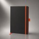 Блокнот ColorNote Black, твердая обложка A5, 80 листов, черный с оранжевым