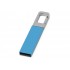 Флеш-карта USB 2.0 16 Gb с карабином Hook, голубой/серебристый