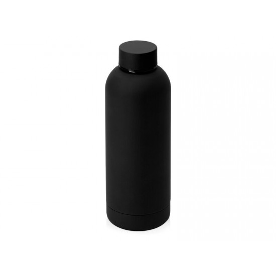 Вакуумная термобутылка Cask Waterline, soft touch, 500 мл, тубус, черный