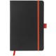 Блокнот ColorNote Black, твердая обложка A5, 80 листов, черный с оранжевым