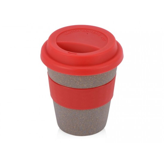 Стакан с силиконовой крышкой Café, красный