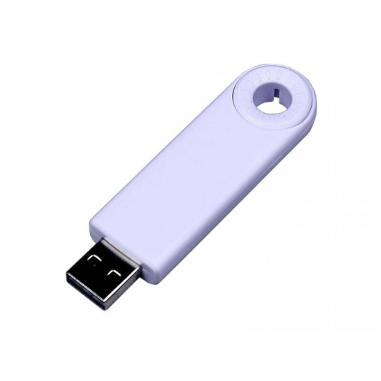 USB-флешка промо на 8 Гб прямоугольной формы, выдвижной механизм, белый