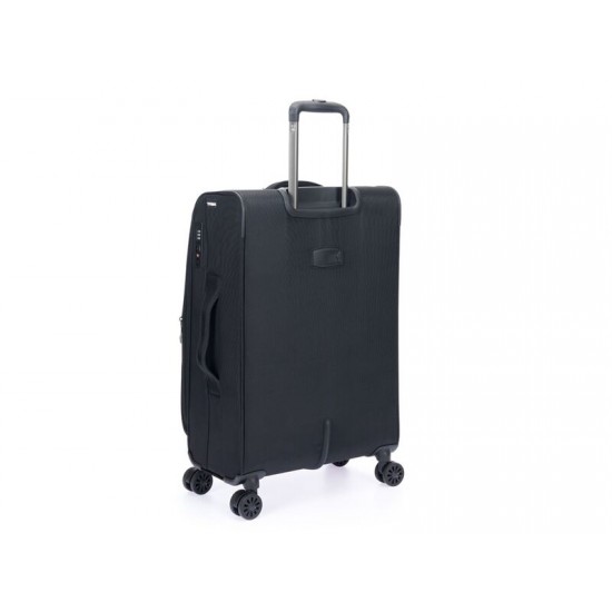 Чемодан TORBER Brosno, чёрный, нейлон 600D, 43,5 х 19 х 68 см, 56 л