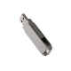 USB-флешка на 32 Гб поворотный механизм 2 в 1, c дополнительным разъемом Type-C с одноцветным металлическим клипом, серебристый