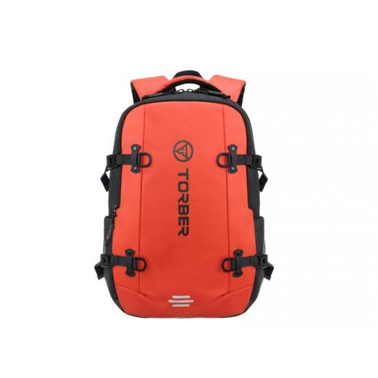 Рюкзак спортивный TORBER Xtreme 18, оранжевый/чёрный, 31 х 12 х 46 см, 17л