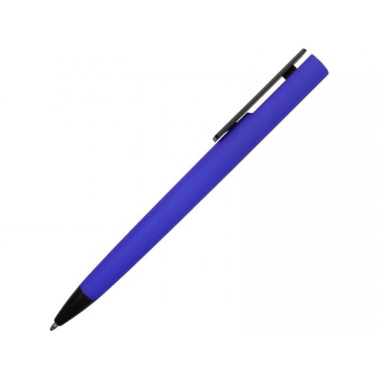 Ручка пластиковая soft-touch шариковая Taper, синий/черный