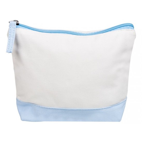 Косметичка хлопковая Cotton, белый/голубой