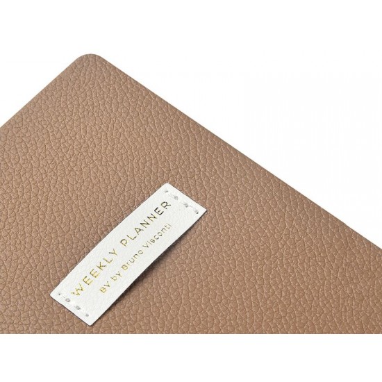 Еженедельник недатированный А6 Total beige с нашивкой, бежевый