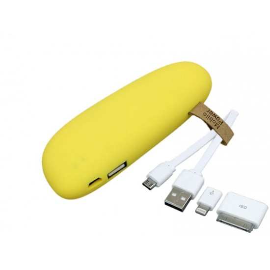 PB_Small_stone Универсальное зарядное устройство power bank в форме камня. 2600MAH. Желтый